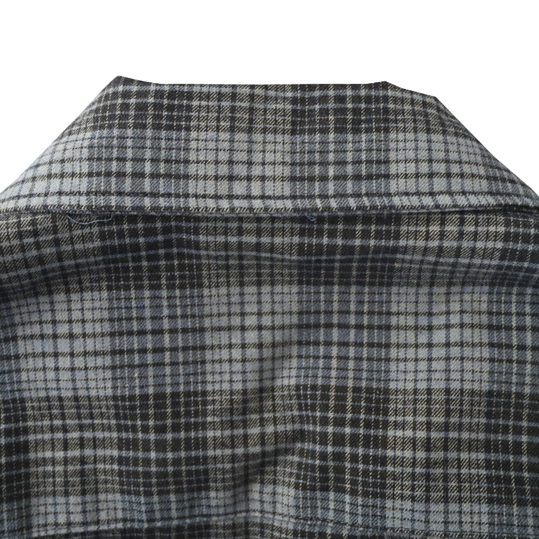 Padded Check Overshirt Blue