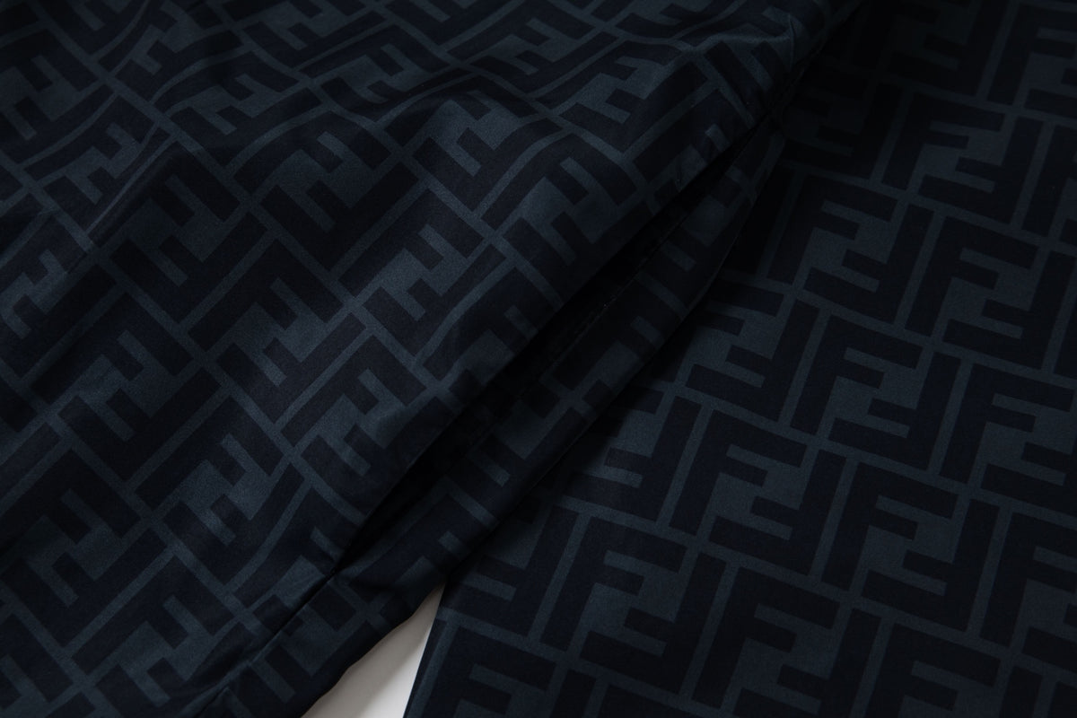 Reversible Diagonal-Stripe Windbreaker Navy / Blue