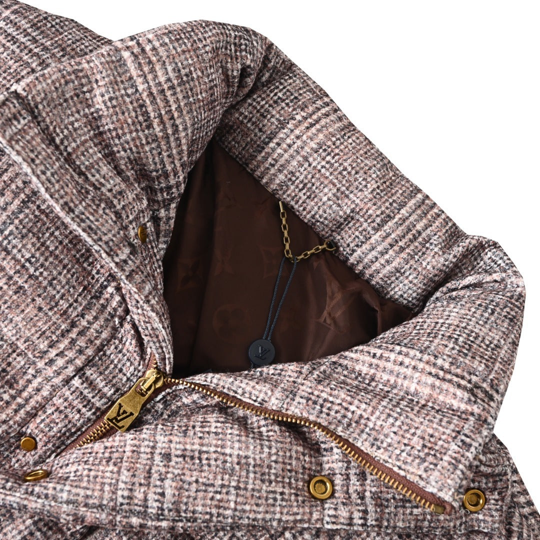 Tweed Down Blouson Glen Plaid