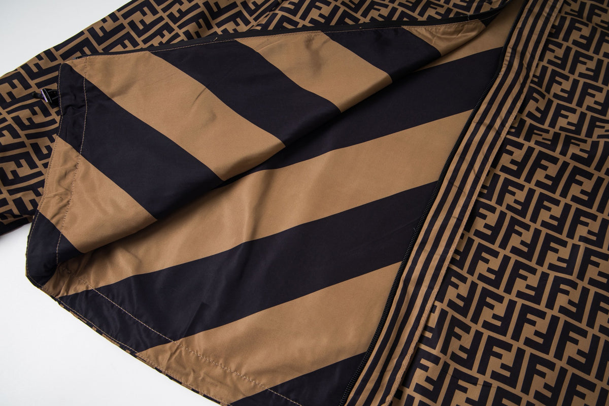 Reversible FF Monogram Windbreaker Brown / Black
