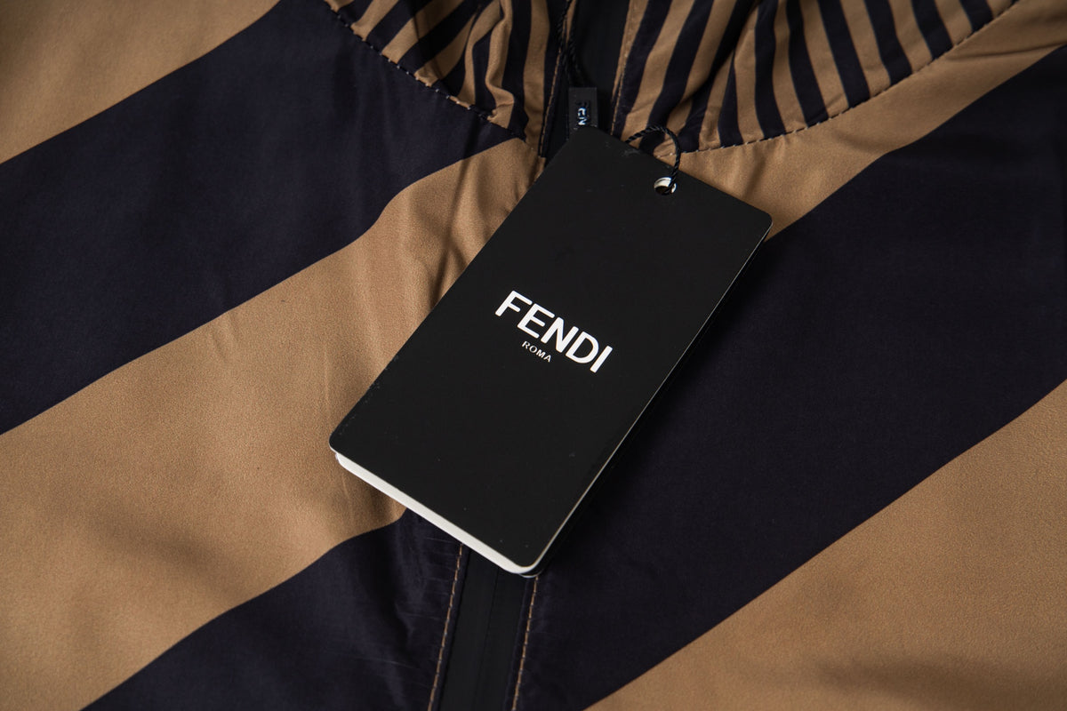 Reversible FF Monogram Windbreaker Brown / Black