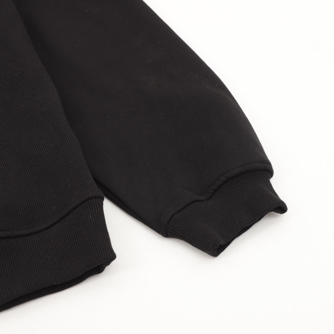 Logo Embroidery Half-Zip Black