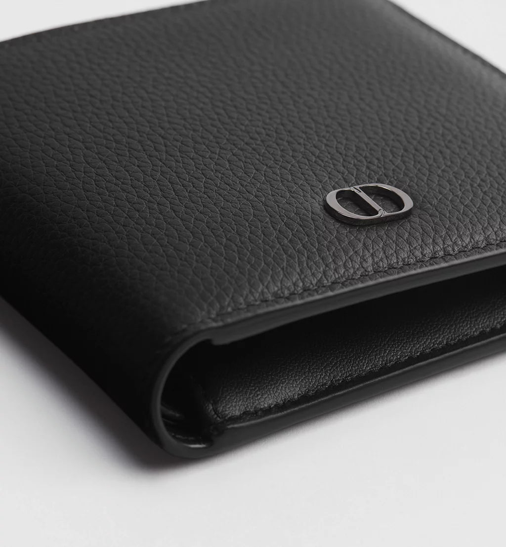 Dior CD Icon Bifold Wallet in Grained Calfskin