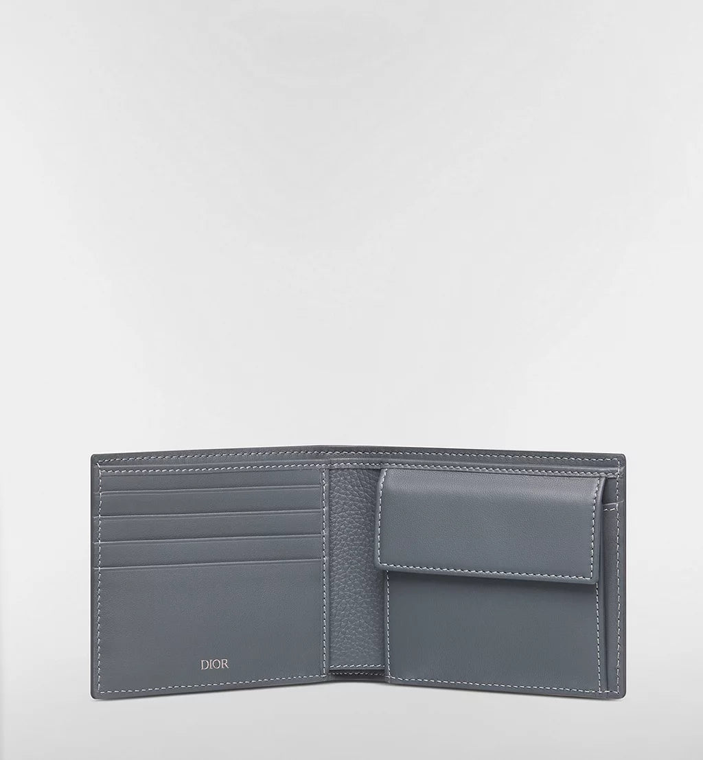 Dior CD Icon Bifold Wallet in Grained Calfskin