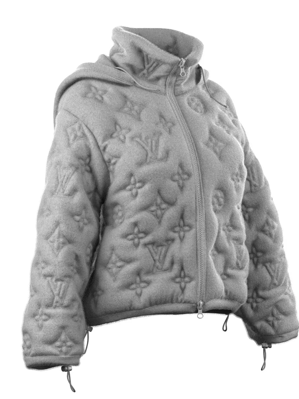 Monogram Boyhood Hooded Puffer Grey