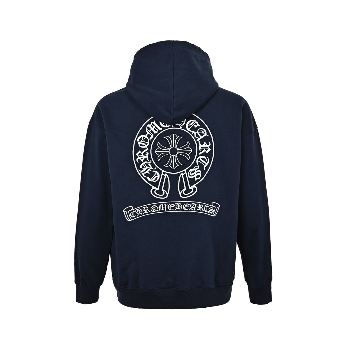 Circular Logo Pullover Hoodie Dark Navy Blue