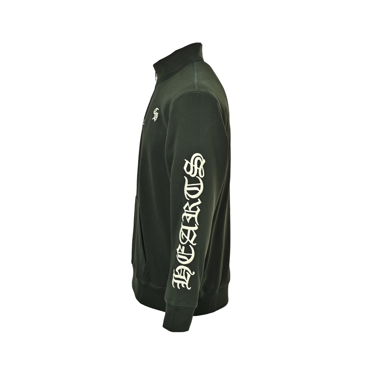 Script Embroidered Half-Zip Sweatshirt Dark Green