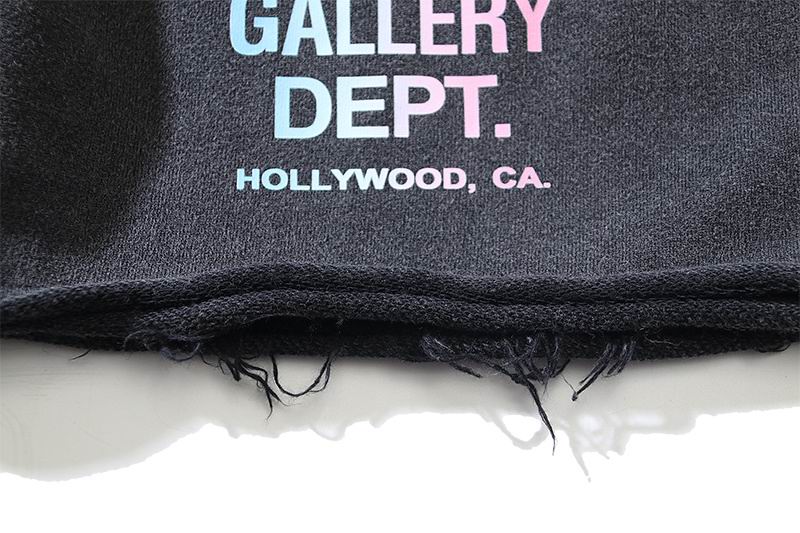 Logo Print Cut-Off Shorts Black