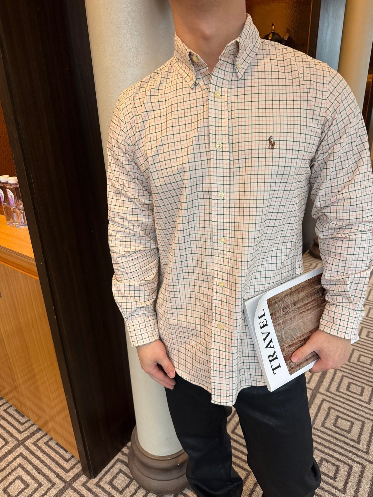 Tattersall Check Button-Down Shirt Cream Green