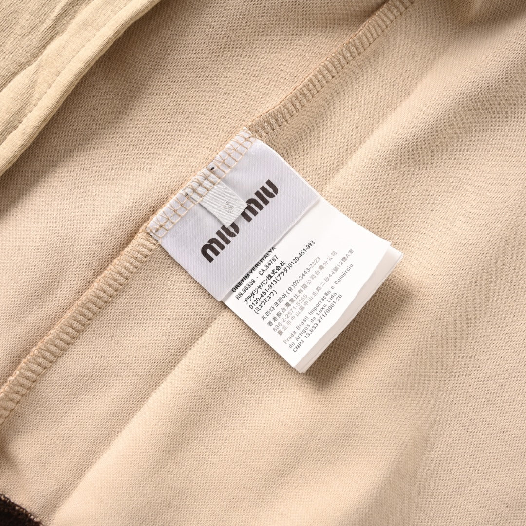 Jersey Zip-Up Beige & Brown