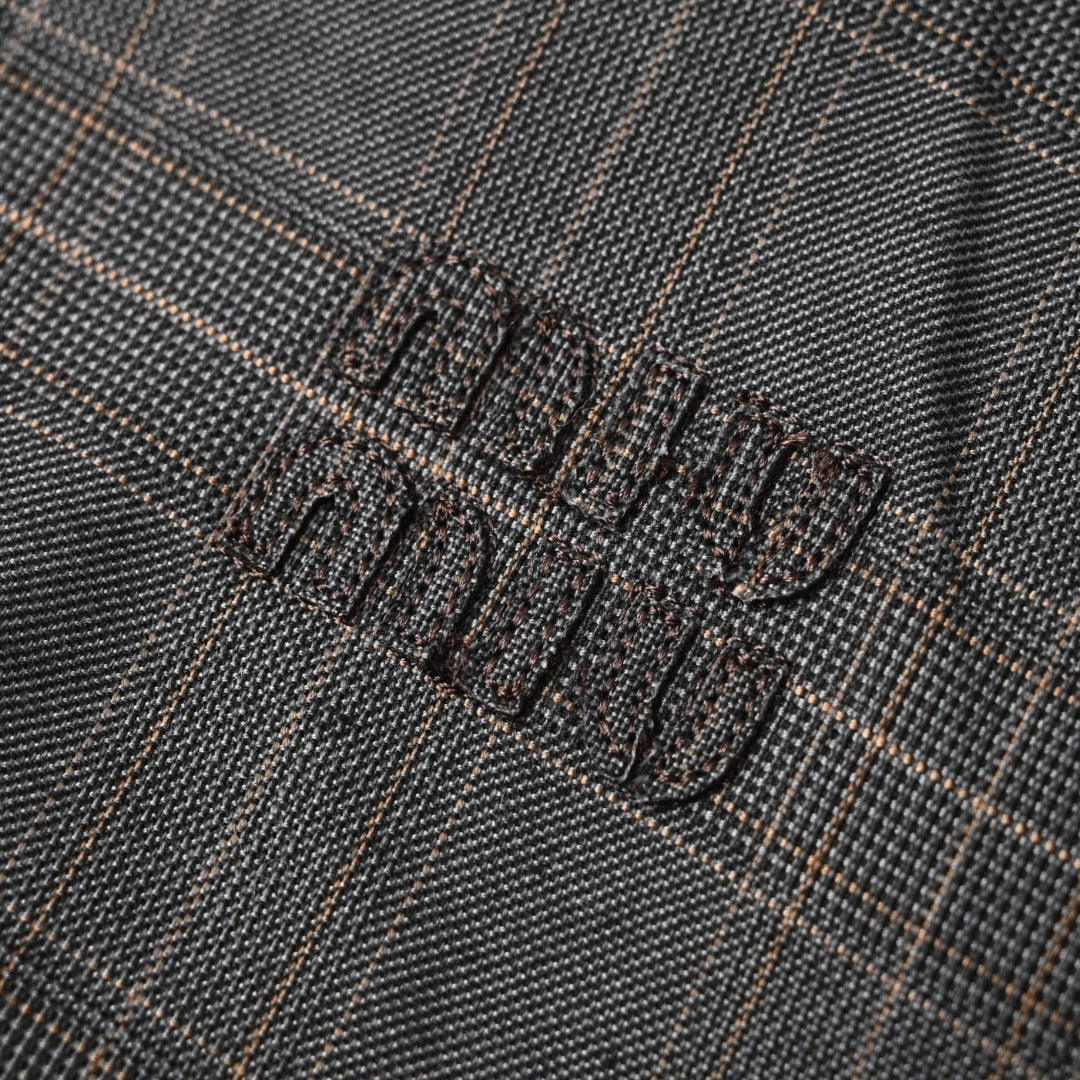 Plaid Virgin Wool Dark Grey
