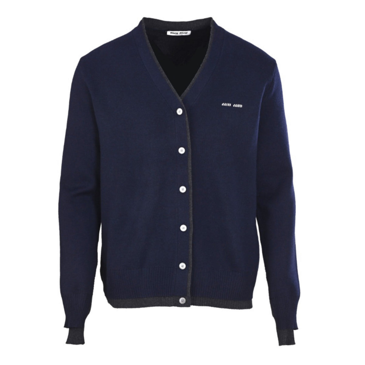 Cashmere & Silk V-Neck Navy Blue
