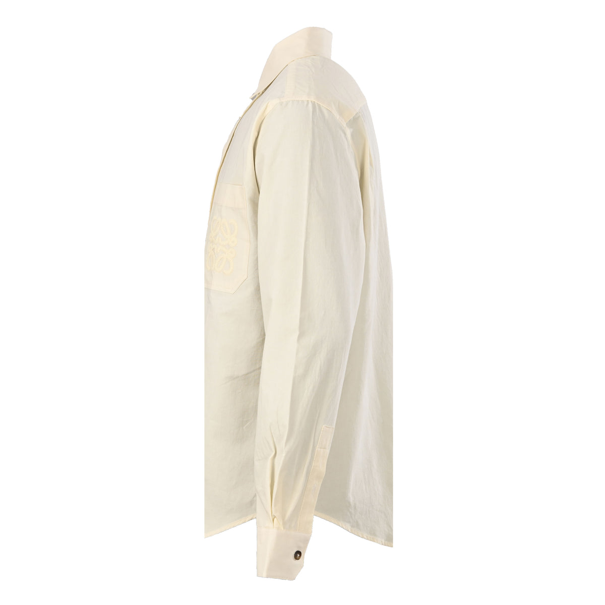 Anagram Textured Shirt Ivory Beige