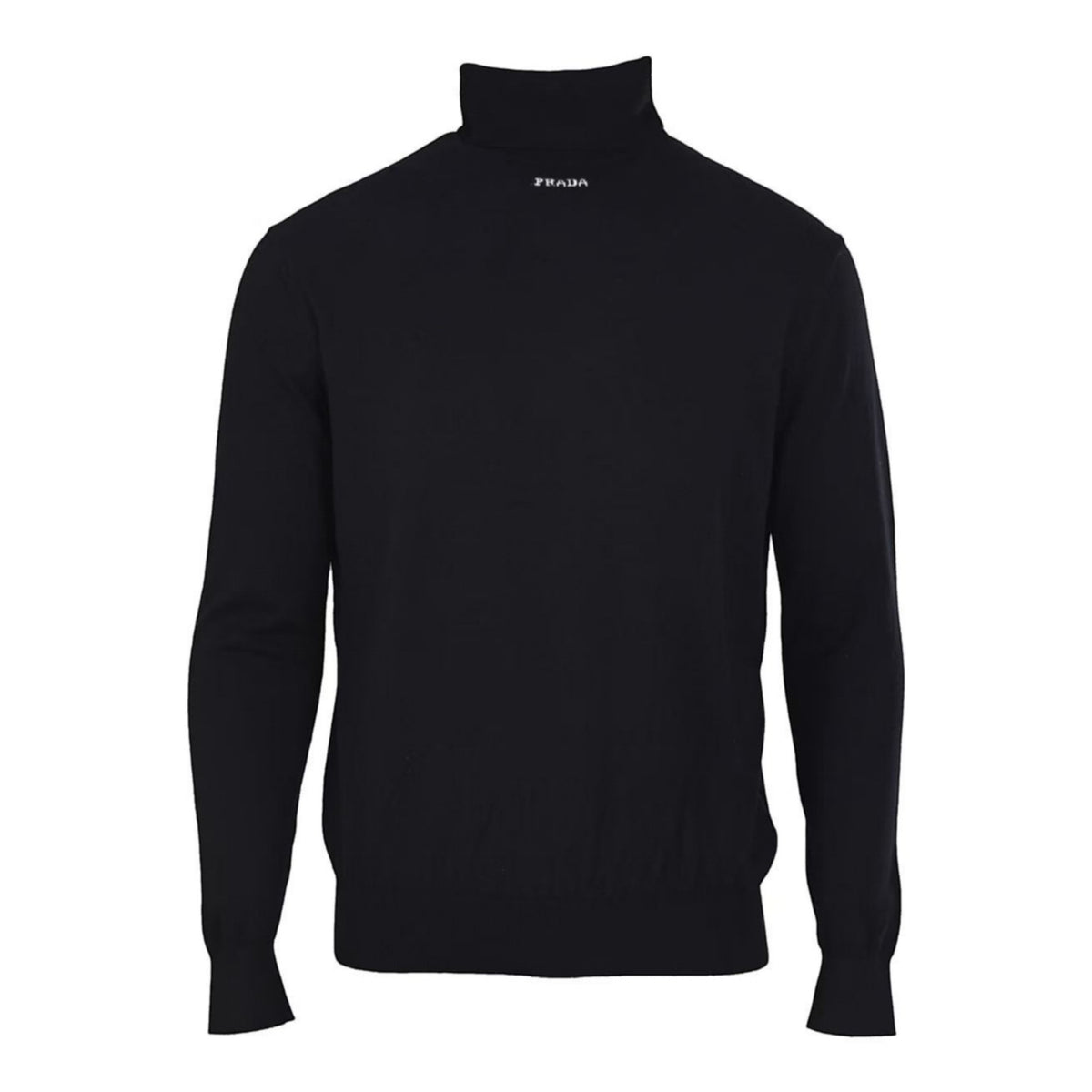 Superfine Wool Logo Turtleneck Black