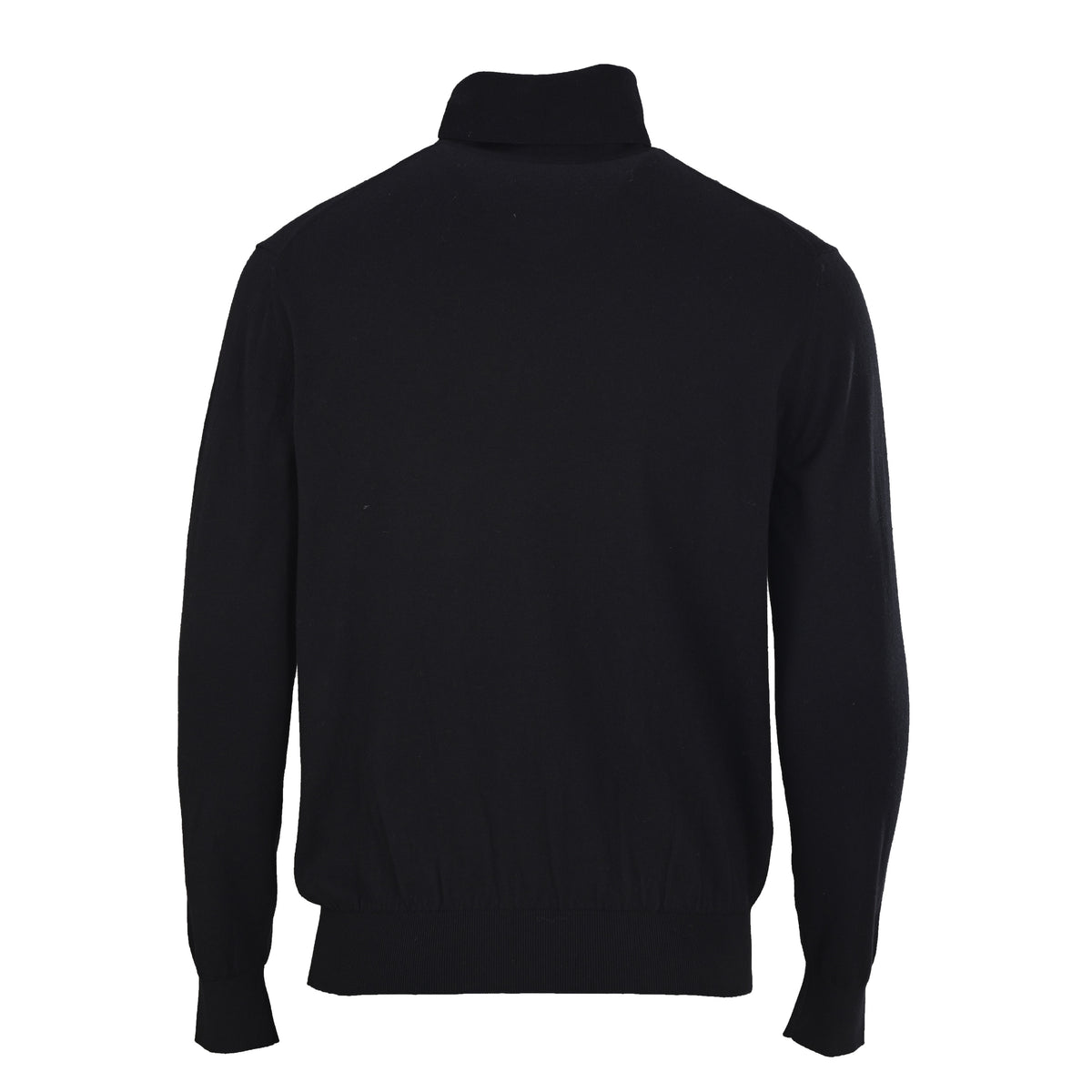 Superfine Wool Logo Turtleneck Black