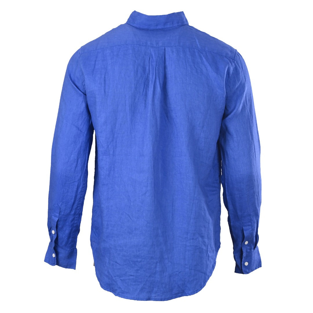 Linen Button-Down Shirt Iris Blue