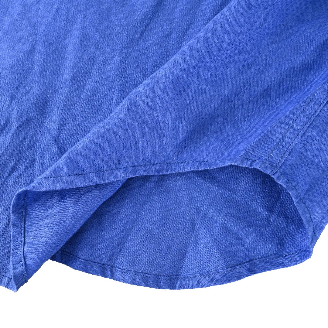 Linen Button-Down Shirt Iris Blue