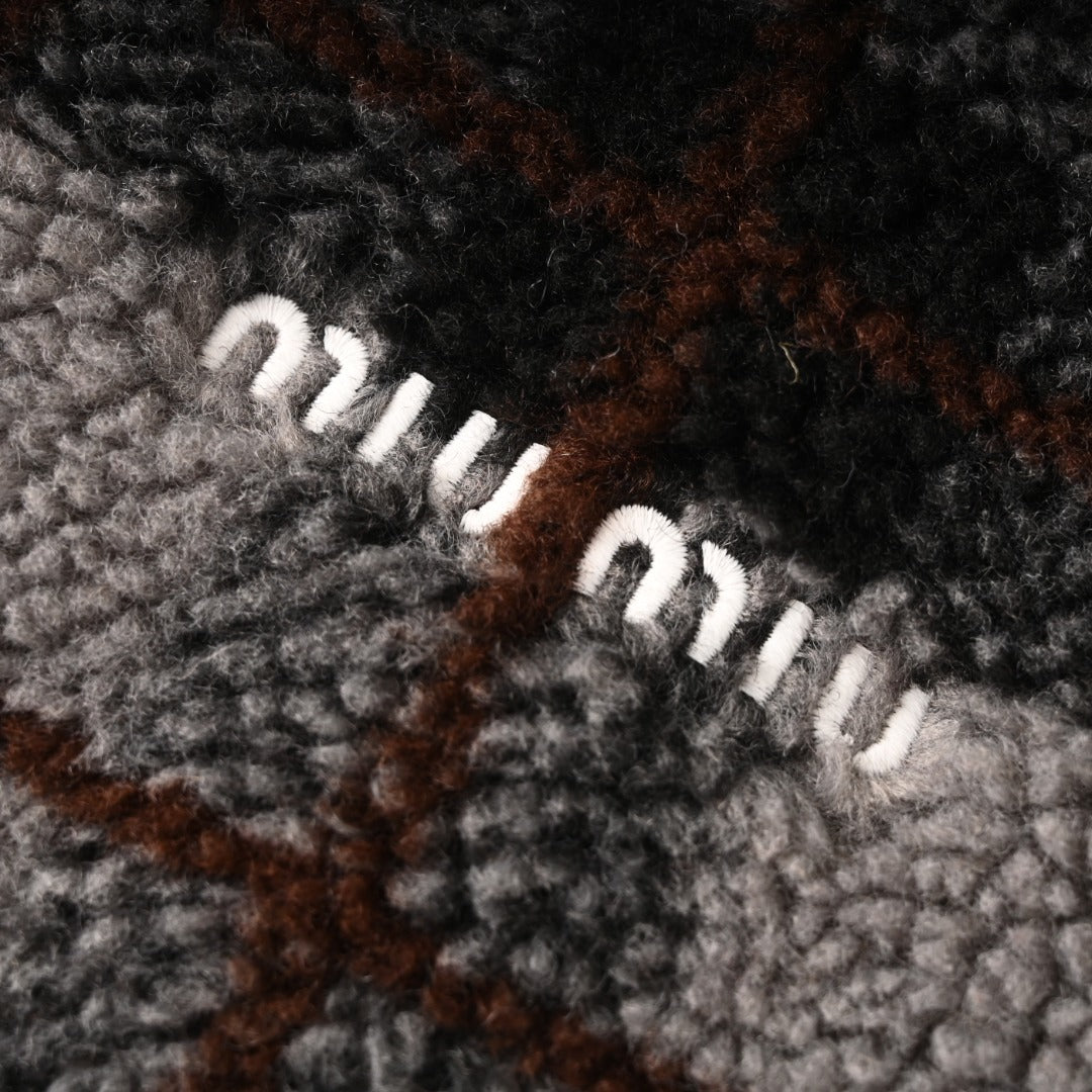 Checked Teddy Grey & Black