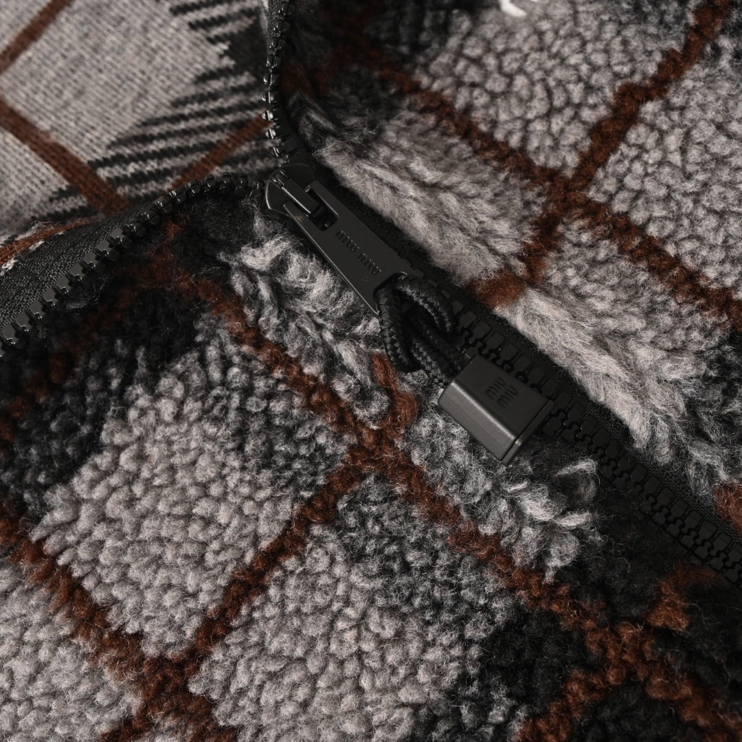 Checked Teddy Grey & Black