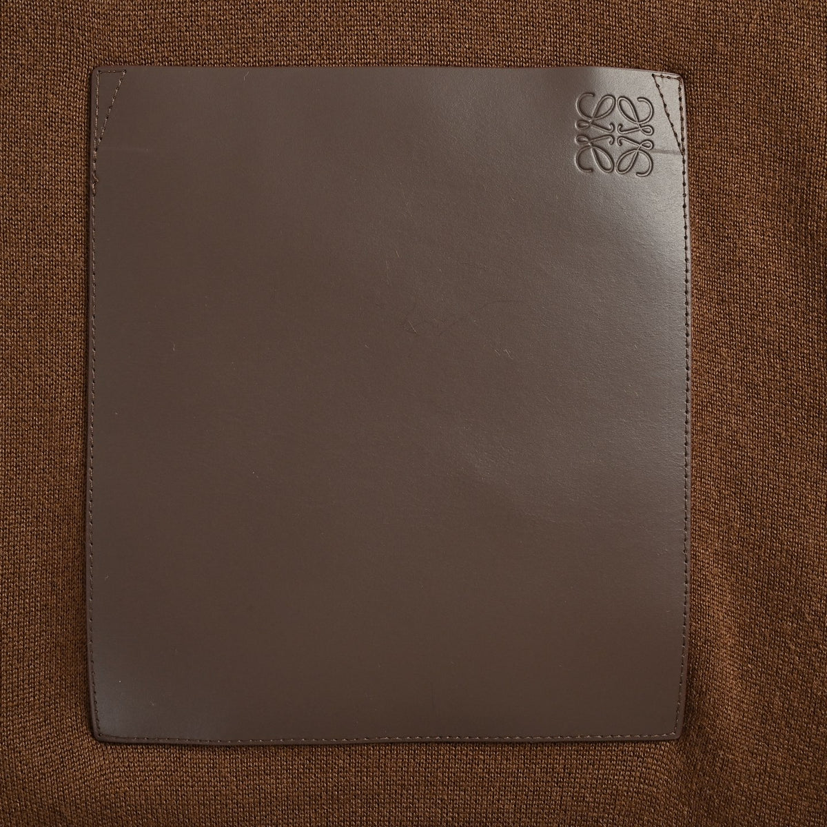 Anagram Leather-Pocket Zip-Up Brown