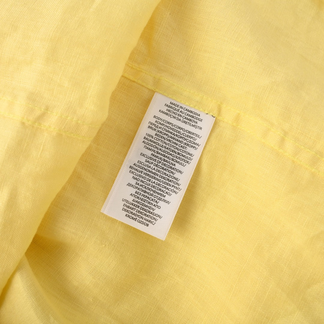 Linen Button-Down Shirt Pastel Yellow