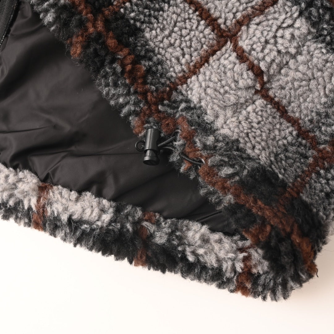 Checked Teddy Grey & Black