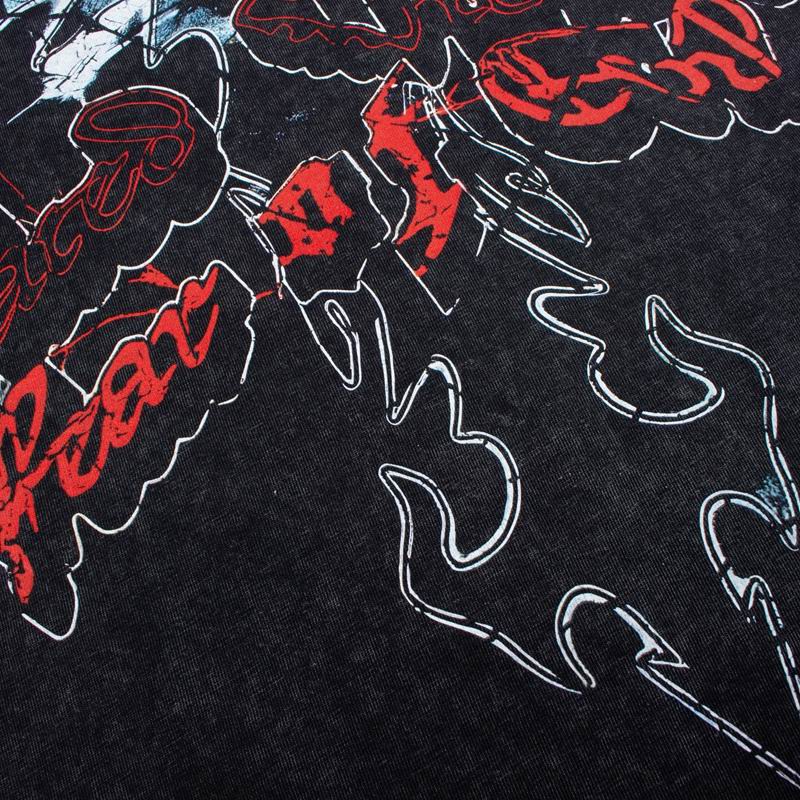 Gothic Cross Graphic Vest Washed Black