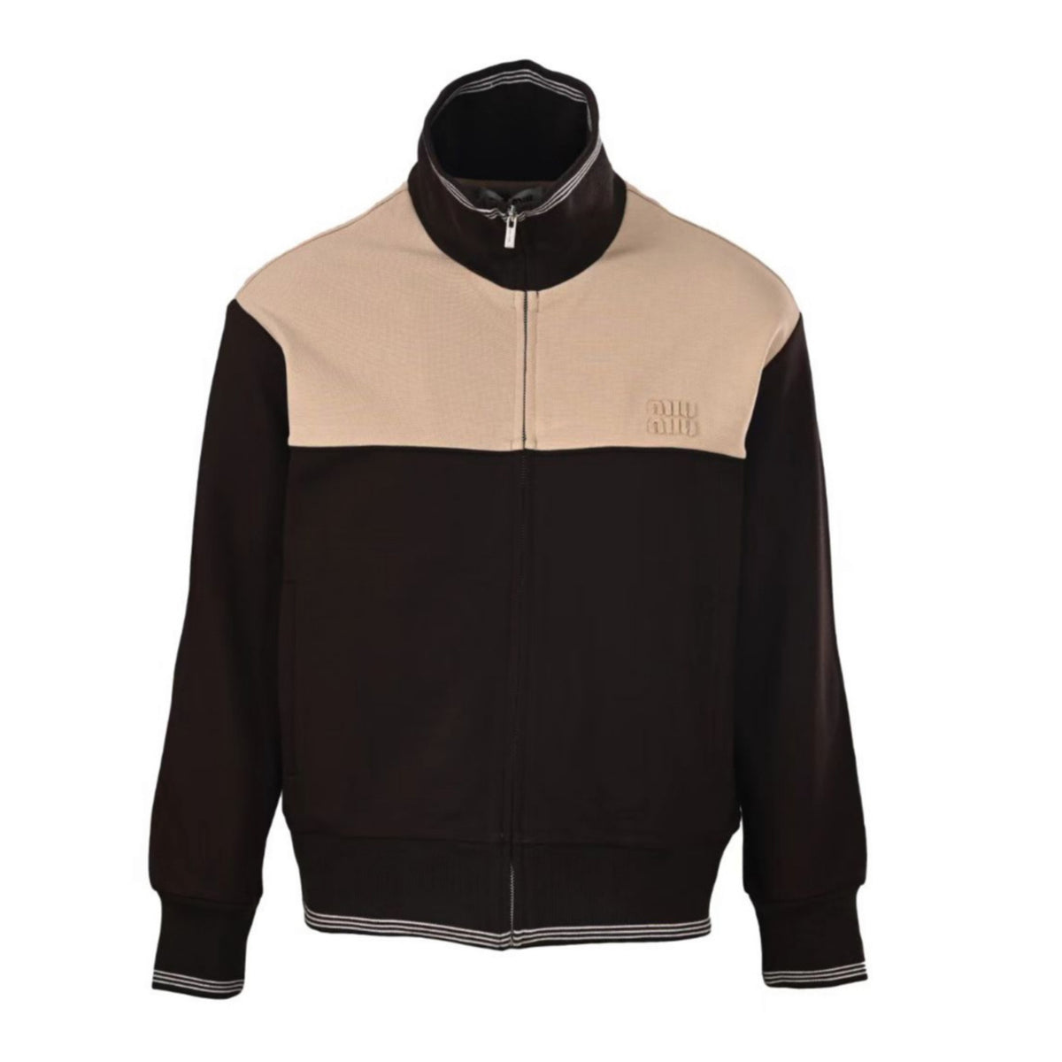 Colorblock Zip-Up Cocoa & Sand