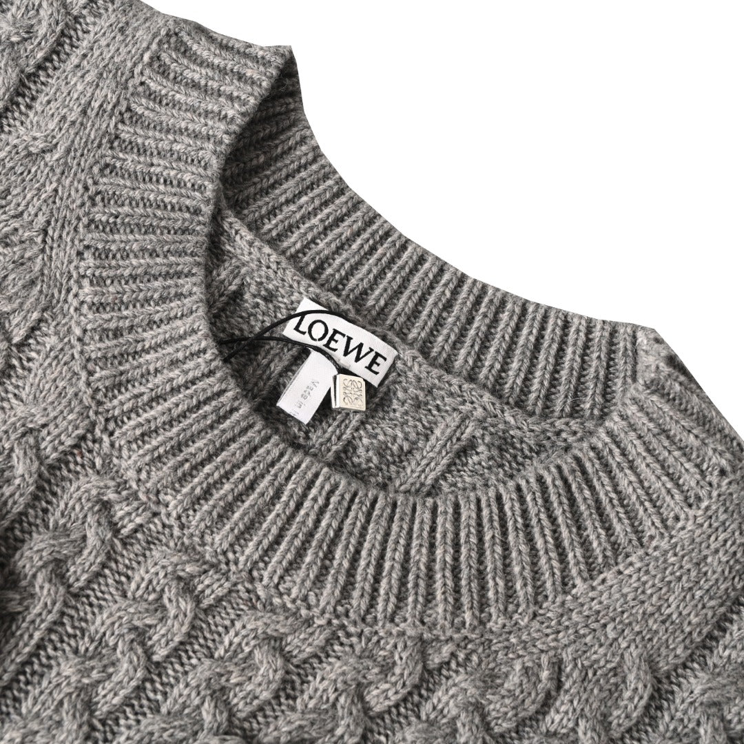 Anagram Cable-Knit Dark Grey Melange