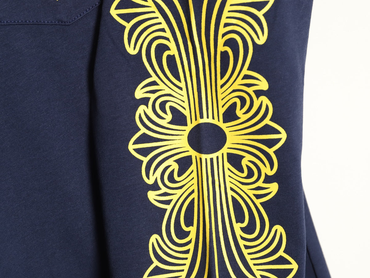 V89 Dagger Long Sleeve T-Shirt Navy & Yellow