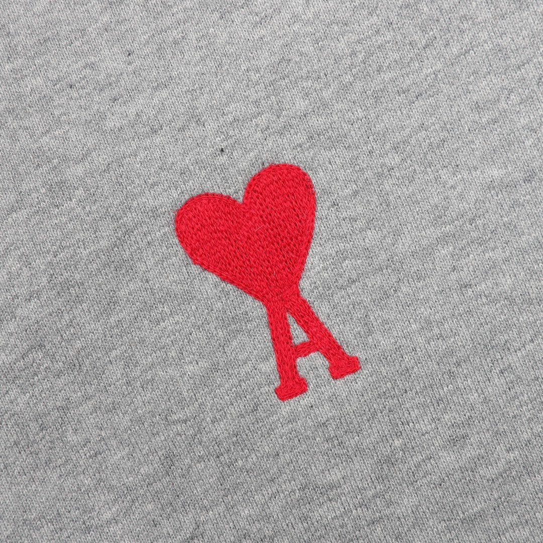 Ami de Coeur Red Heart Zip-Up Grey
