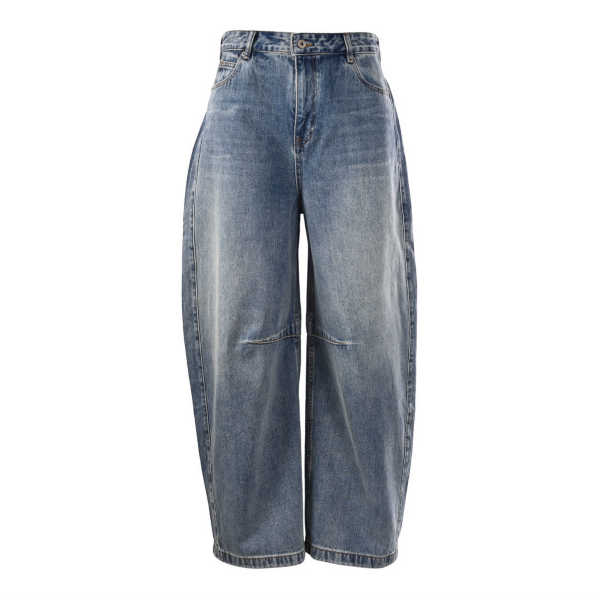 Curved-Seam Barrel-Leg Medium Blue