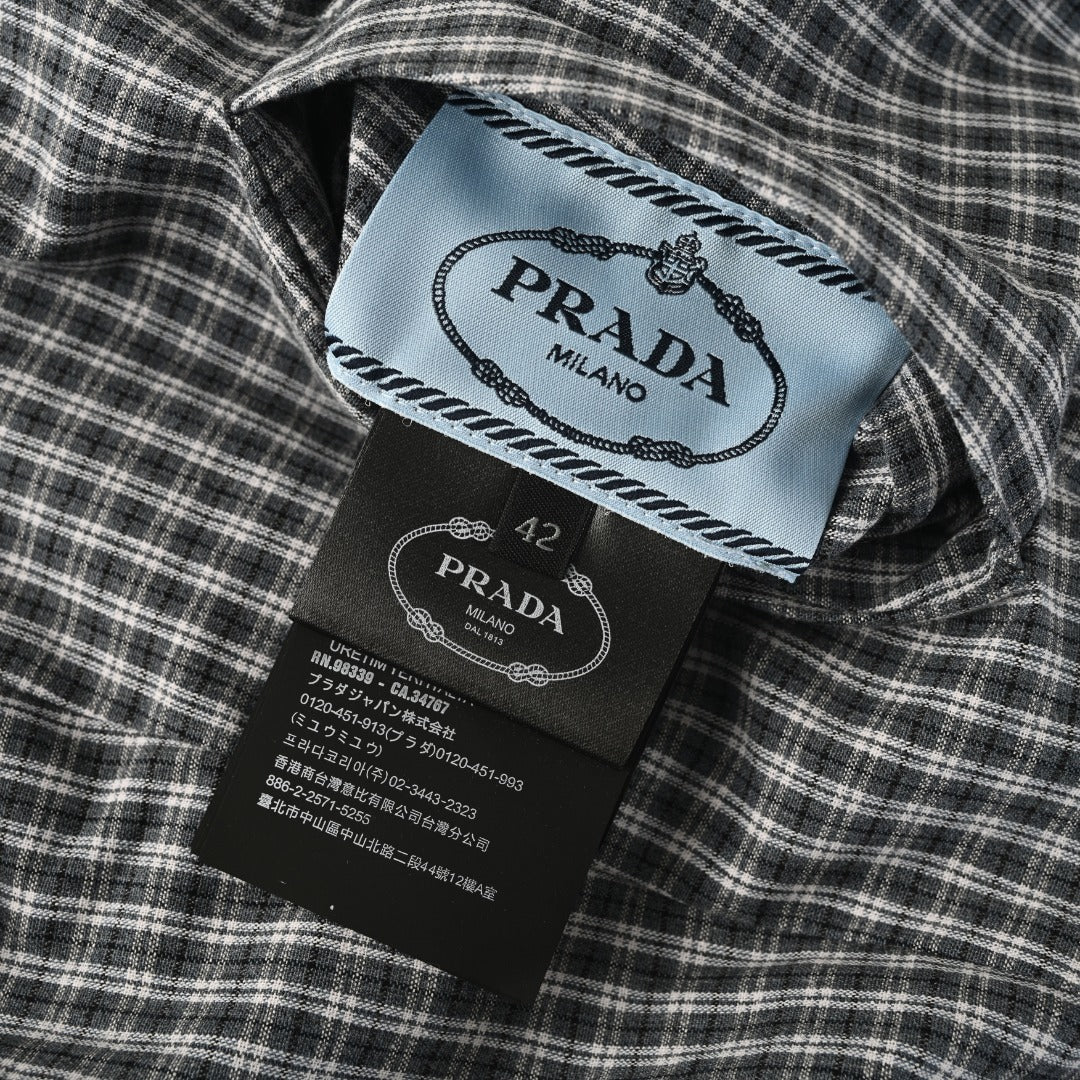 Reversible Checked Poplin Iron Grey