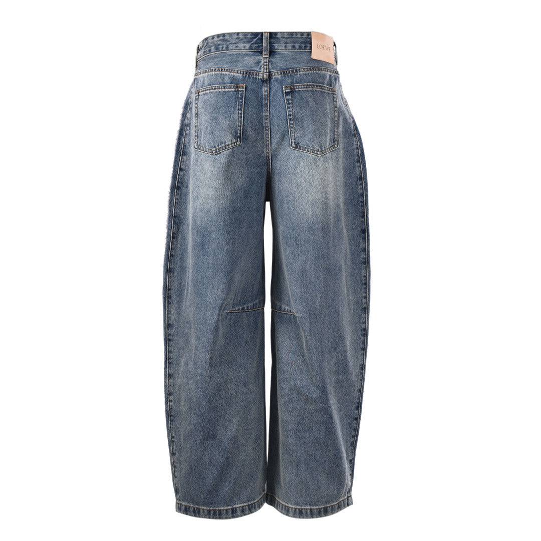 Curved-Seam Barrel-Leg Medium Blue