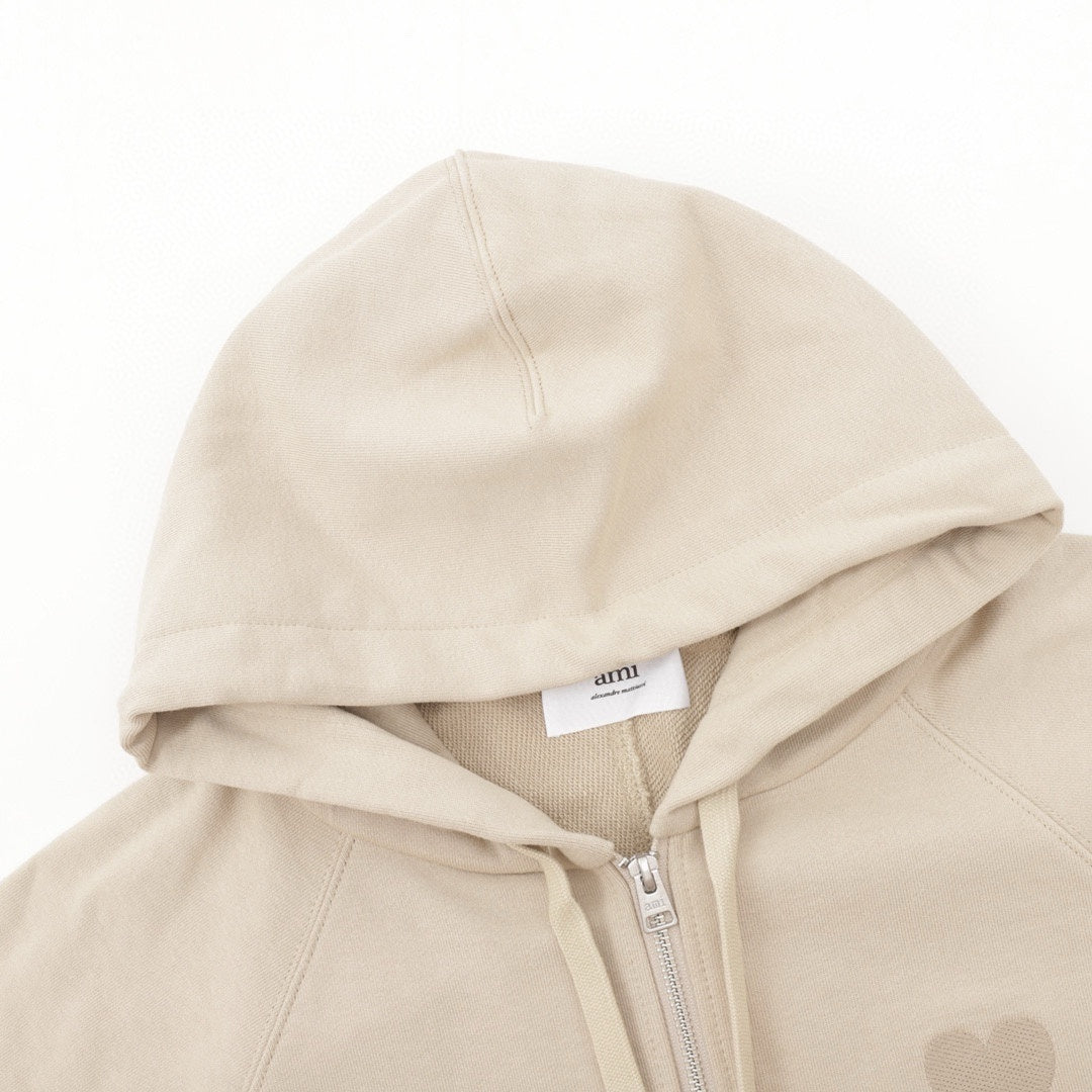 Ami de Coeur Tonal Zip-Up Beige