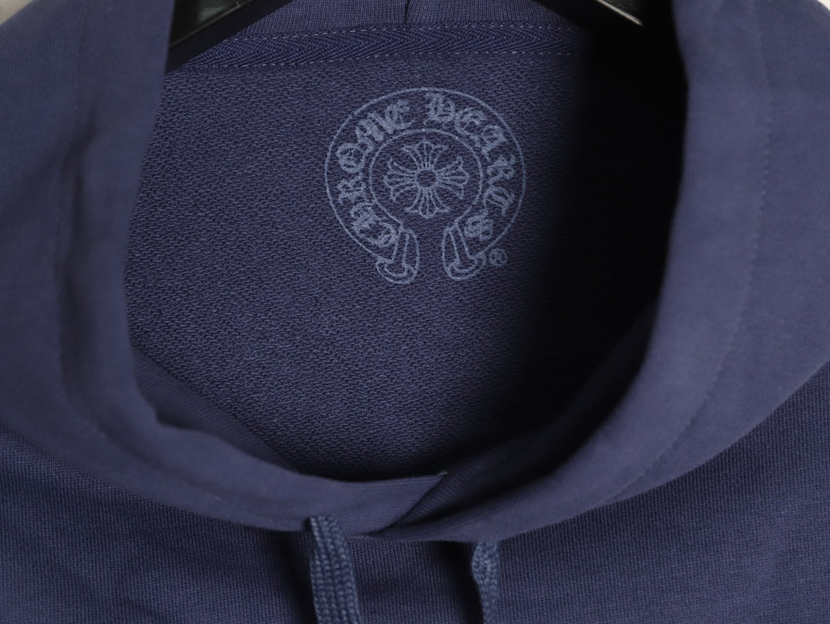 Horseshoe Floral Hoodie Navy Blue & Red