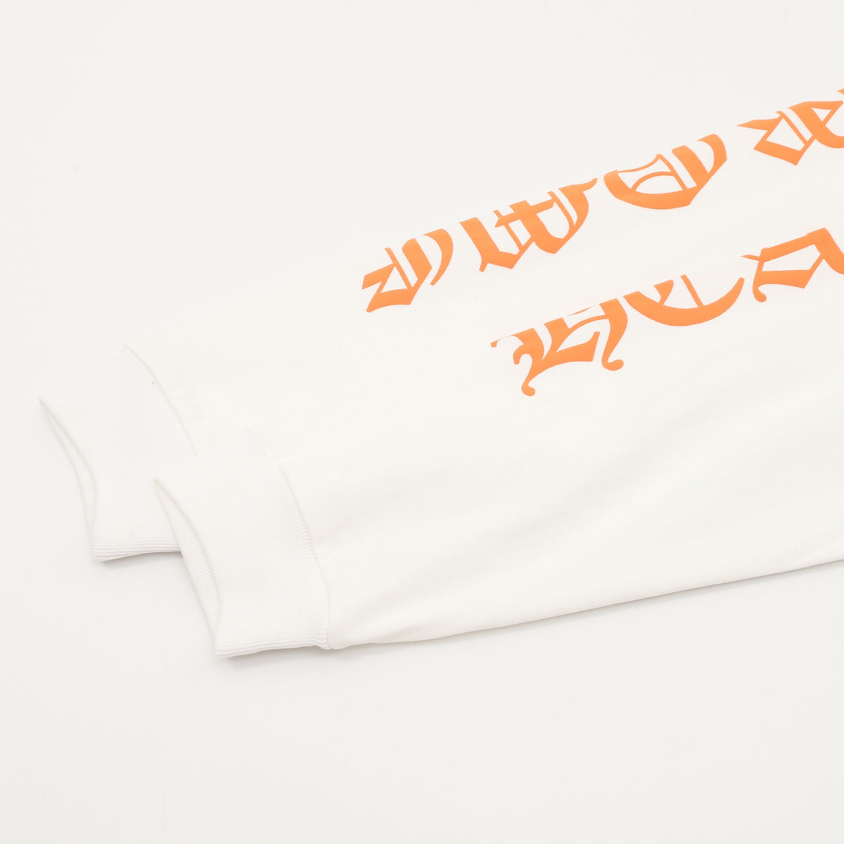 Triple Cemetery Cross Hollywood Long Sleeve T-Shirt White & Orange