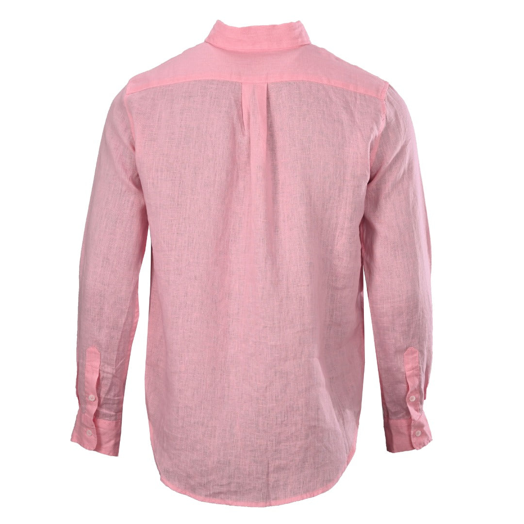Linen Button-Down Shirt Light Pink