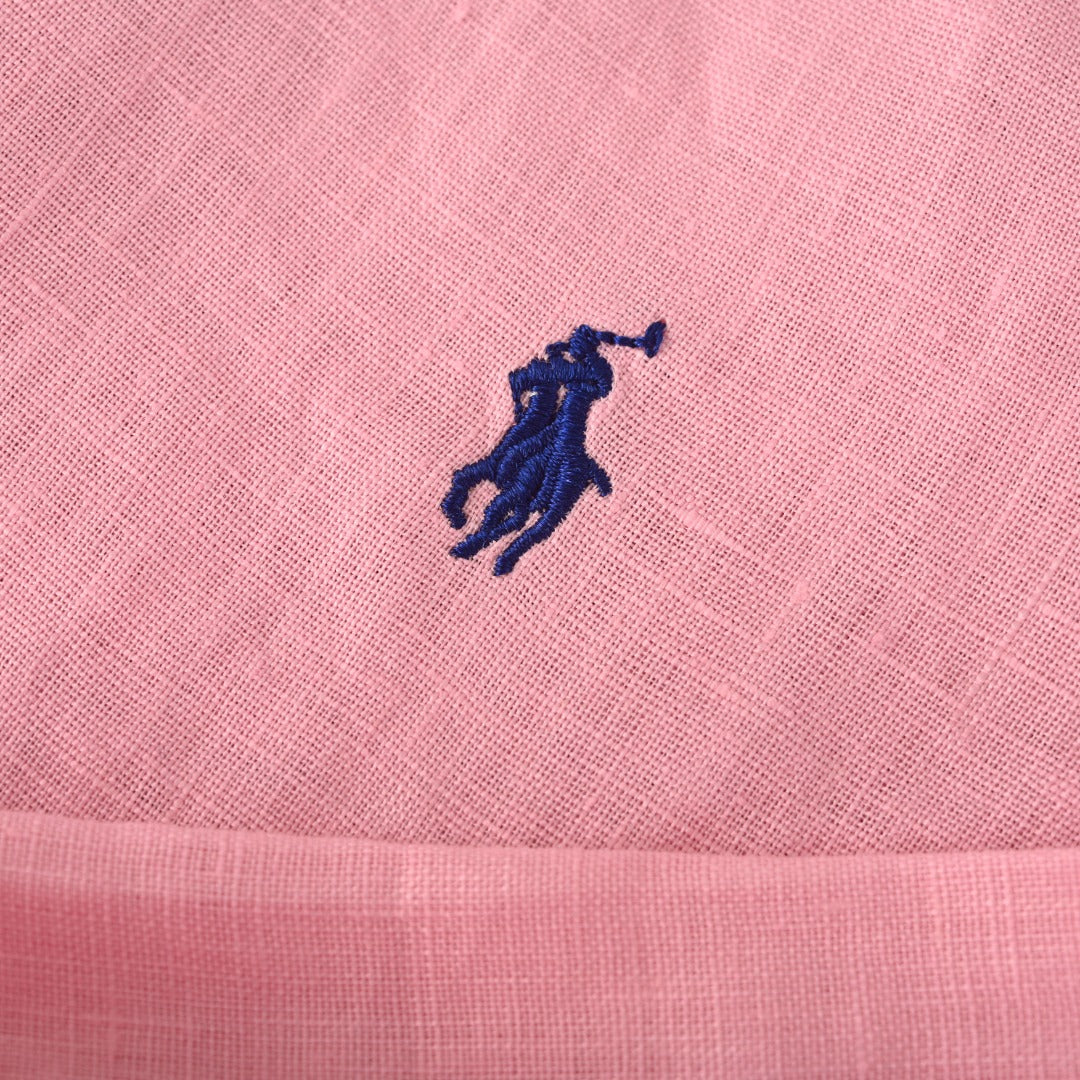 Linen Button-Down Shirt Light Pink
