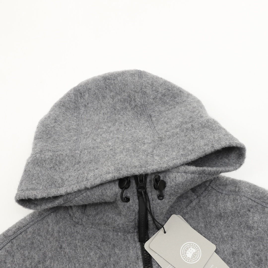 Wool-Blend Fleece Bomber Grey