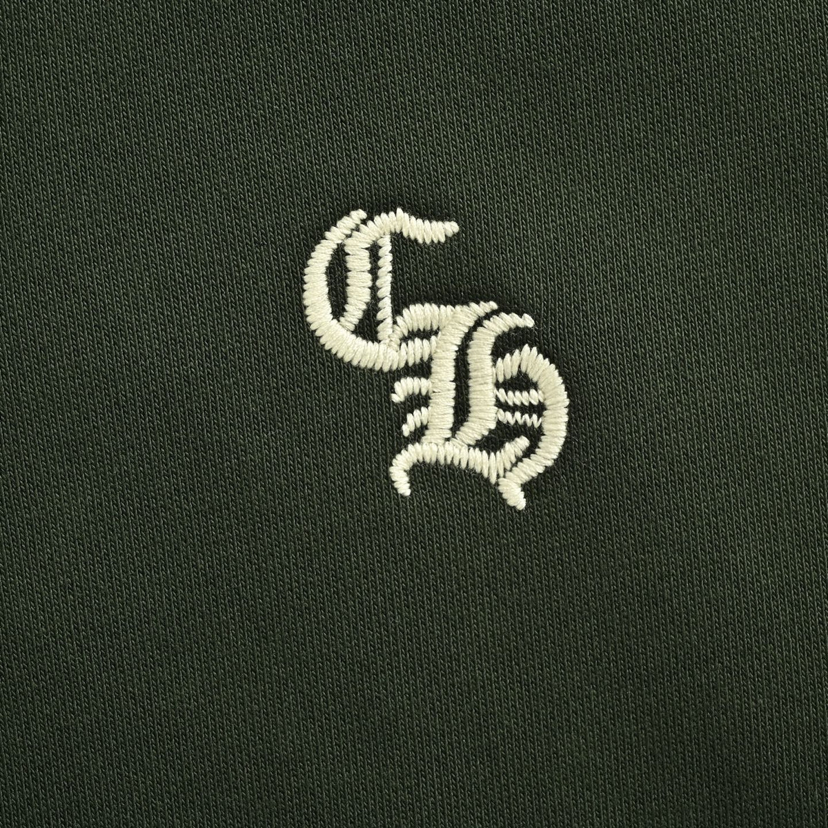 Script Embroidered Half-Zip Sweatshirt Dark Green
