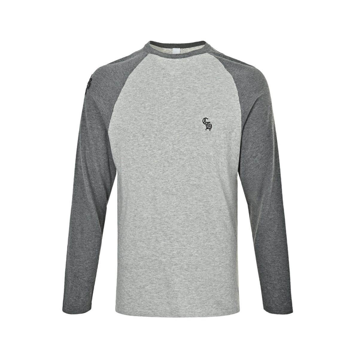 3 Cross Patch Raglan Long Sleeve T-Shirt Grey