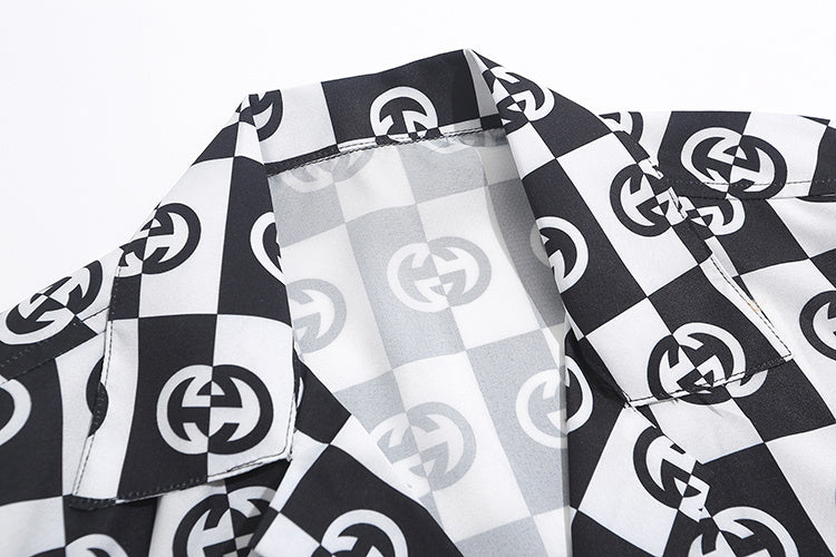 Interlocking G Checkerboard Print
