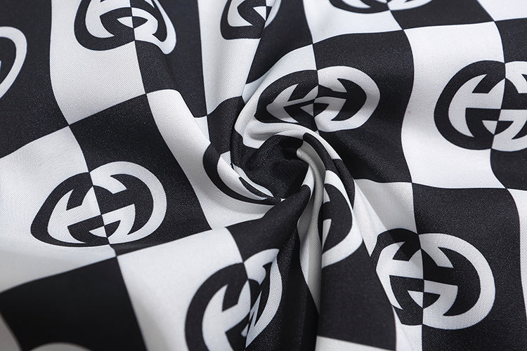 Interlocking G Checkerboard Print