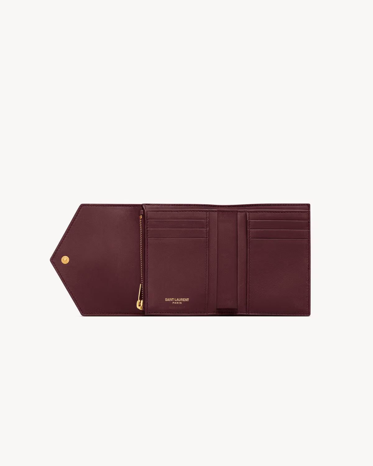 Saint Laurent Cassandre Matelassé Compact Tri-Fold Wallet in Quilted Lambskin