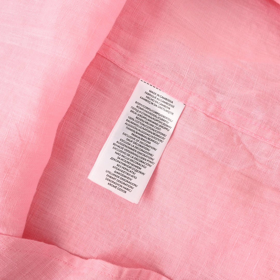 Linen Button-Down Shirt Light Pink