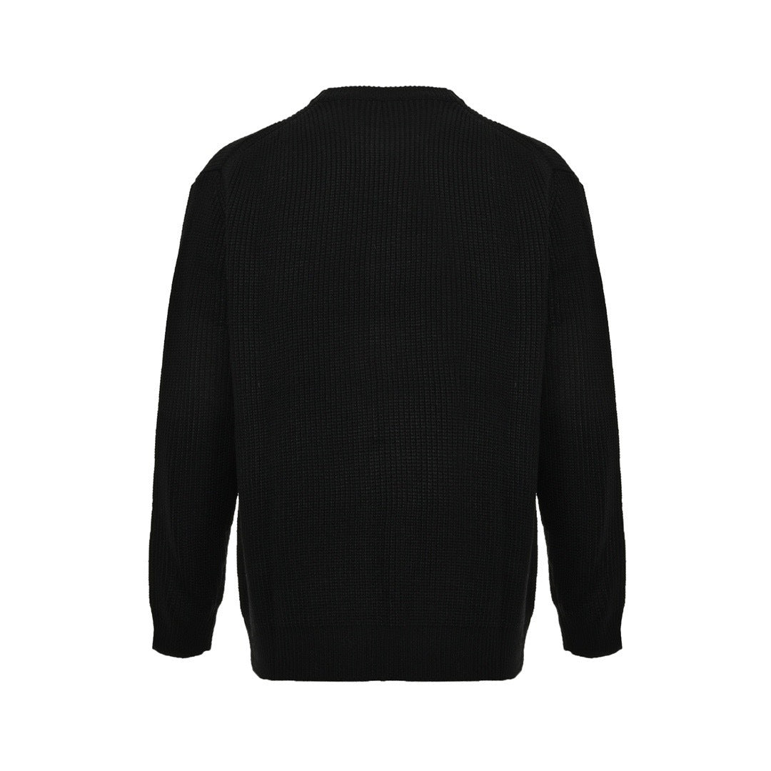 Oversized Ribbed Wool Black