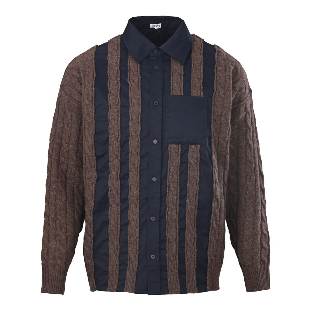 Cable-Knit Hybrid Navy Brown