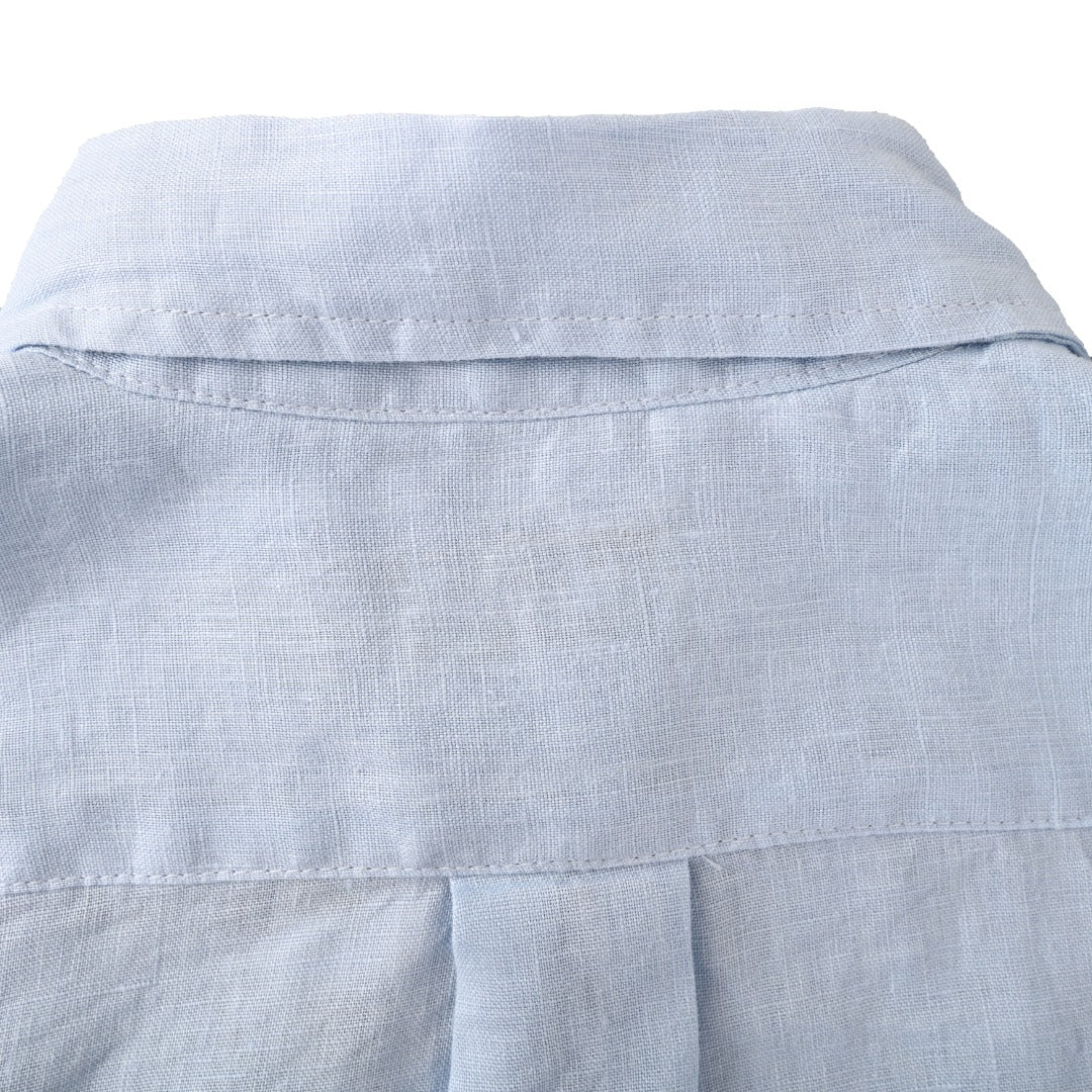 Linen Button-Down Shirt Light Blue