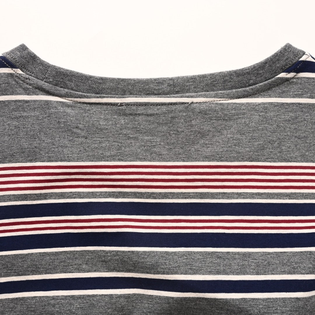 Striped Pocket Grey, Navy & Red